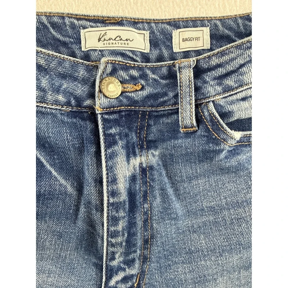 KanCan Signature Baggy Fit Distressed High Rise Jeans Medium Wash VBK1908A 27 - Picture 5 of 8